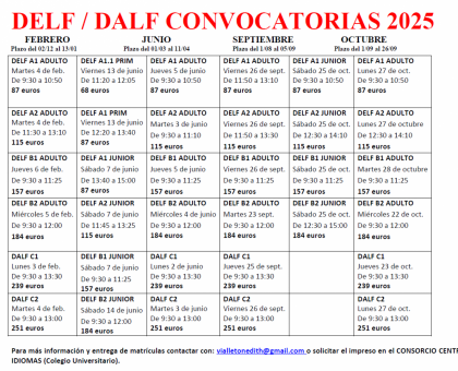 Exámenes del Ministerio Francés DELF/DALF 2025